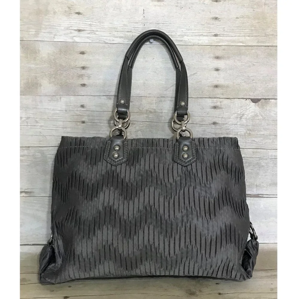 Coach Ashley Gray Gathered Bag Carryall Satchel Handbag Purse F20050